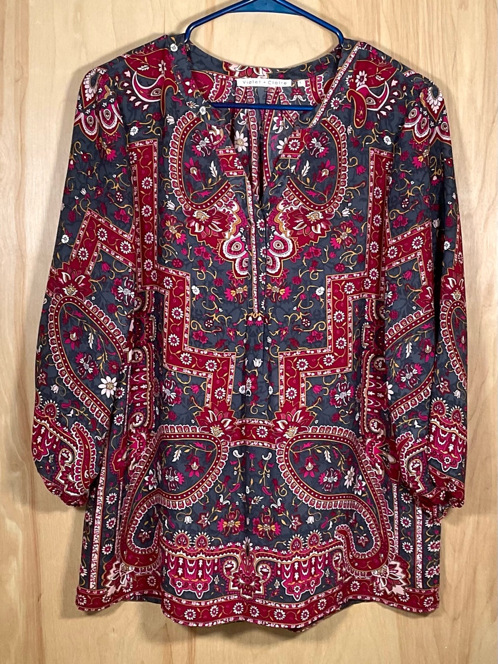 Violet + Claire Paisley Sheer Blouse - EUC